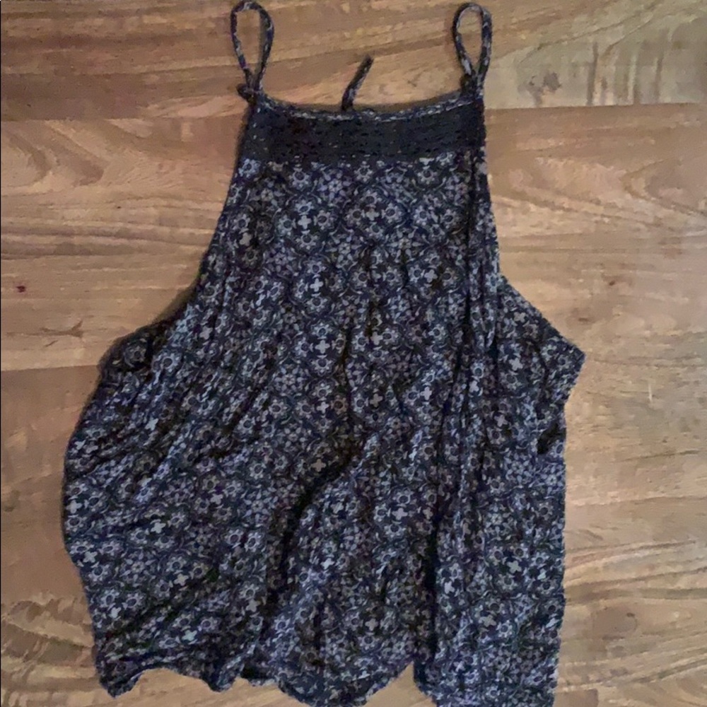 Blue floral tank top